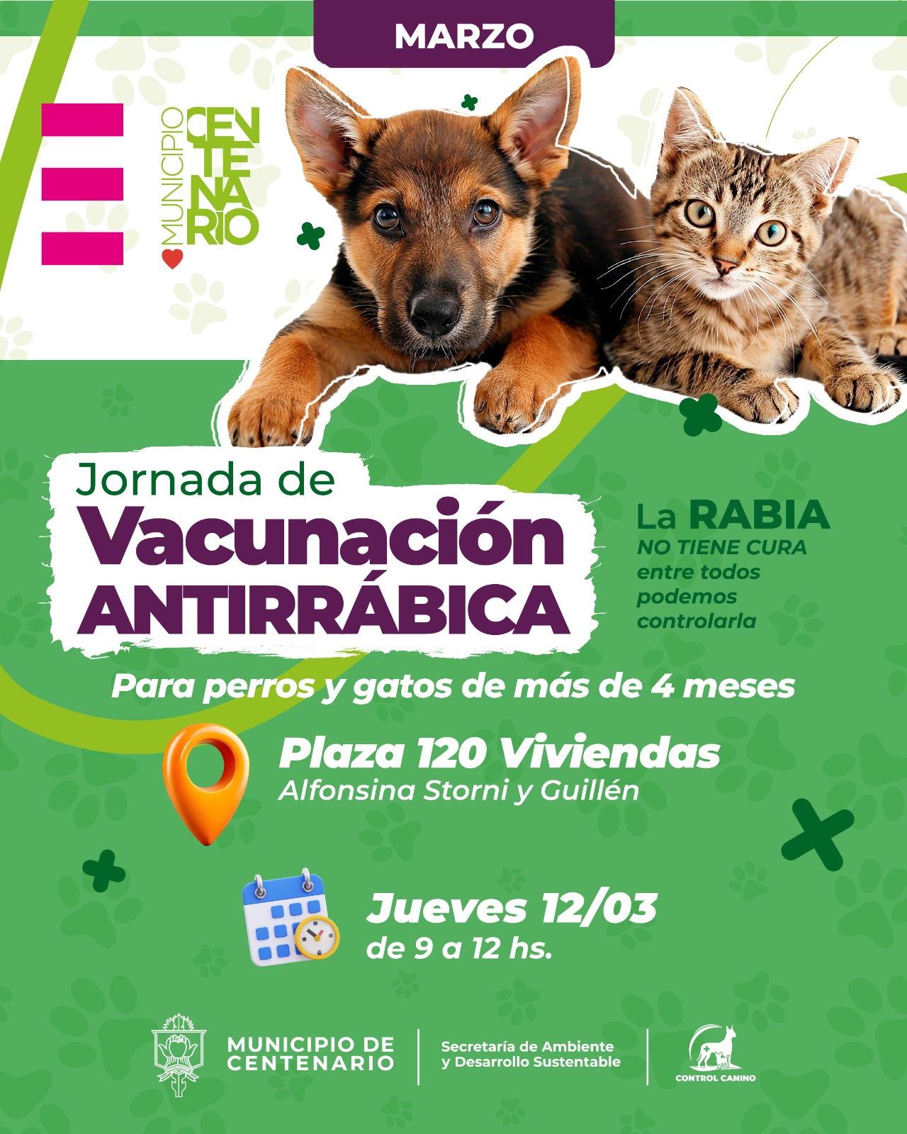 Imagen de SE REALIZARÁ UNA NUEVA JORNADA DE VACUNACIÓN Y DESPARASITACIÓN DE MASCOTAS