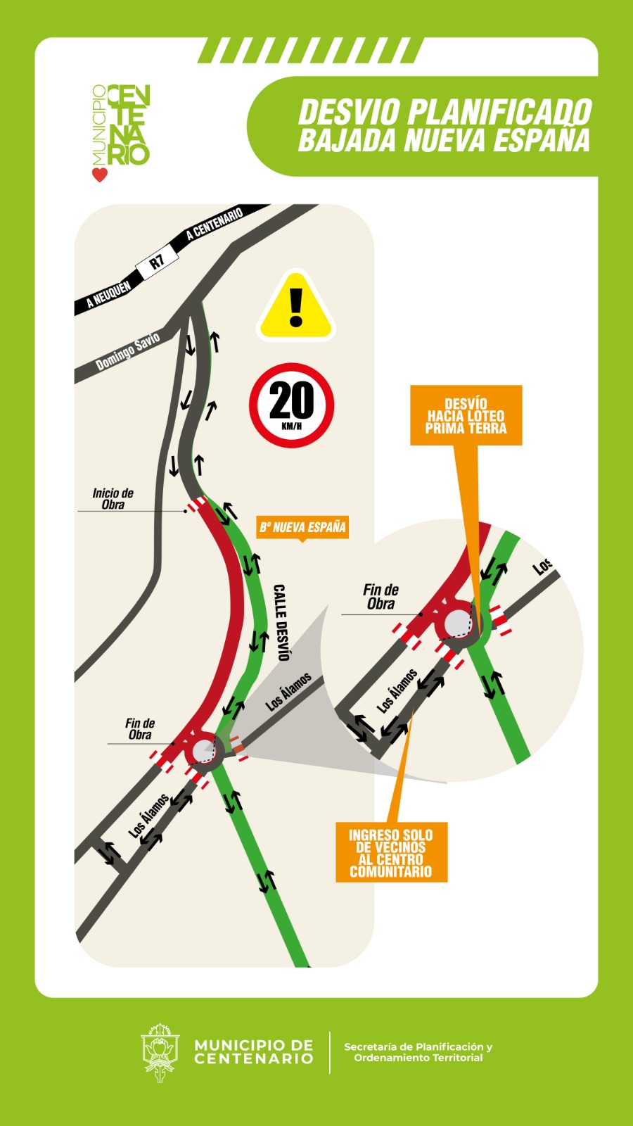 Imagen de BAJADA NUEVA ESPAÑA: OPERATIVO PARA EL DESVÍO POR TRABAJOS EN LA ROTONDA