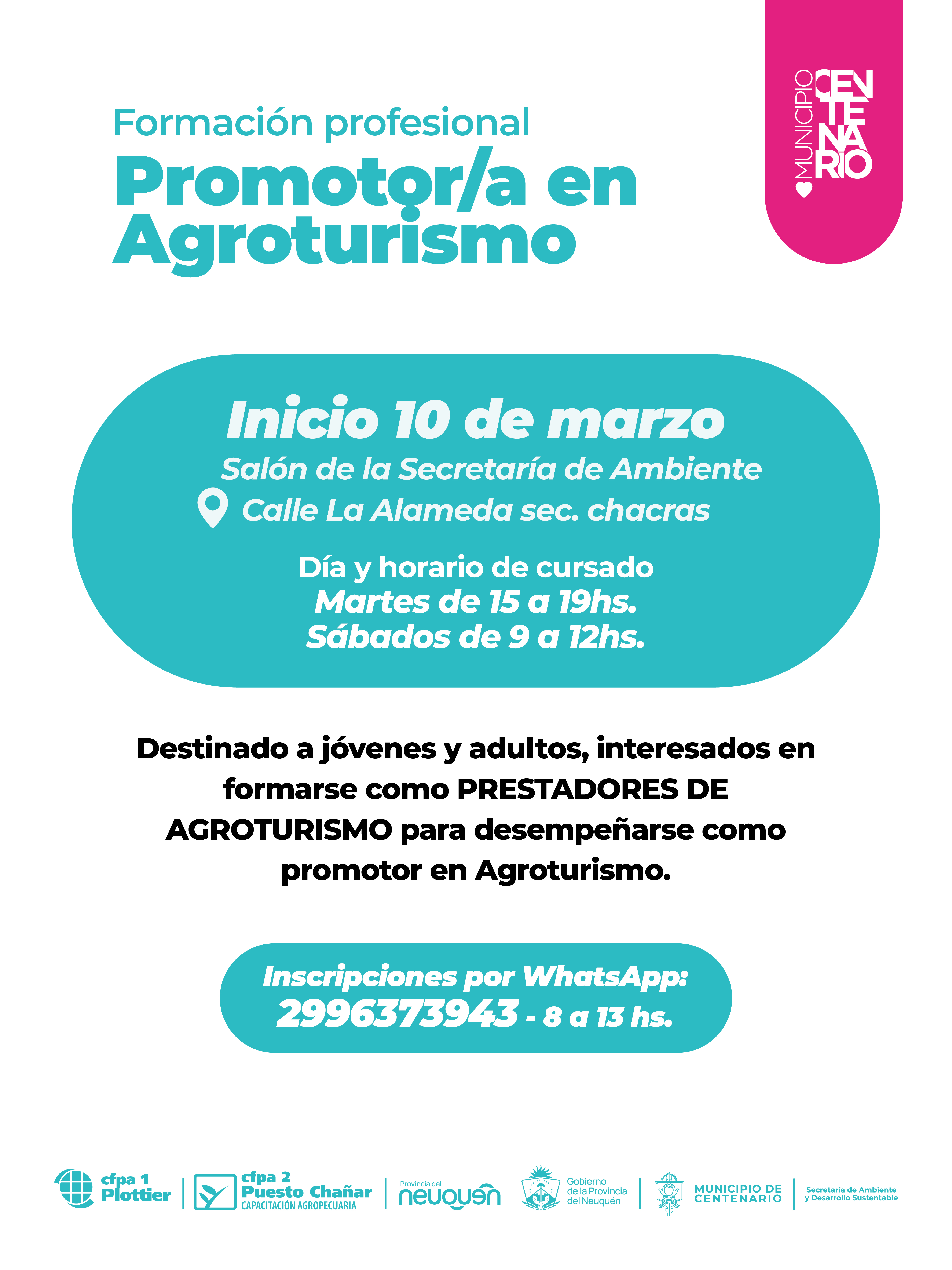 Imagen de EL MUNICIPIO ABRE LA PREINSCRIPCIÓN AL CURSO DE PROMOTOR/A DE AGROTURISMO
