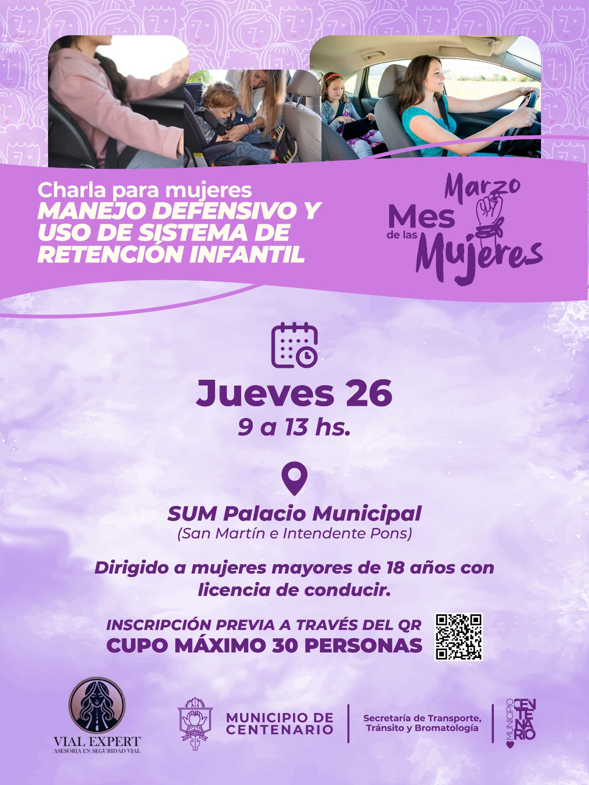 Imagen de CHARLA PARA MUJERES SOBRE MANEJO DEFENSIVO Y USO DEL SISTEMA DE RETENCIÓN INFANTIL EN VEHÍCULOS