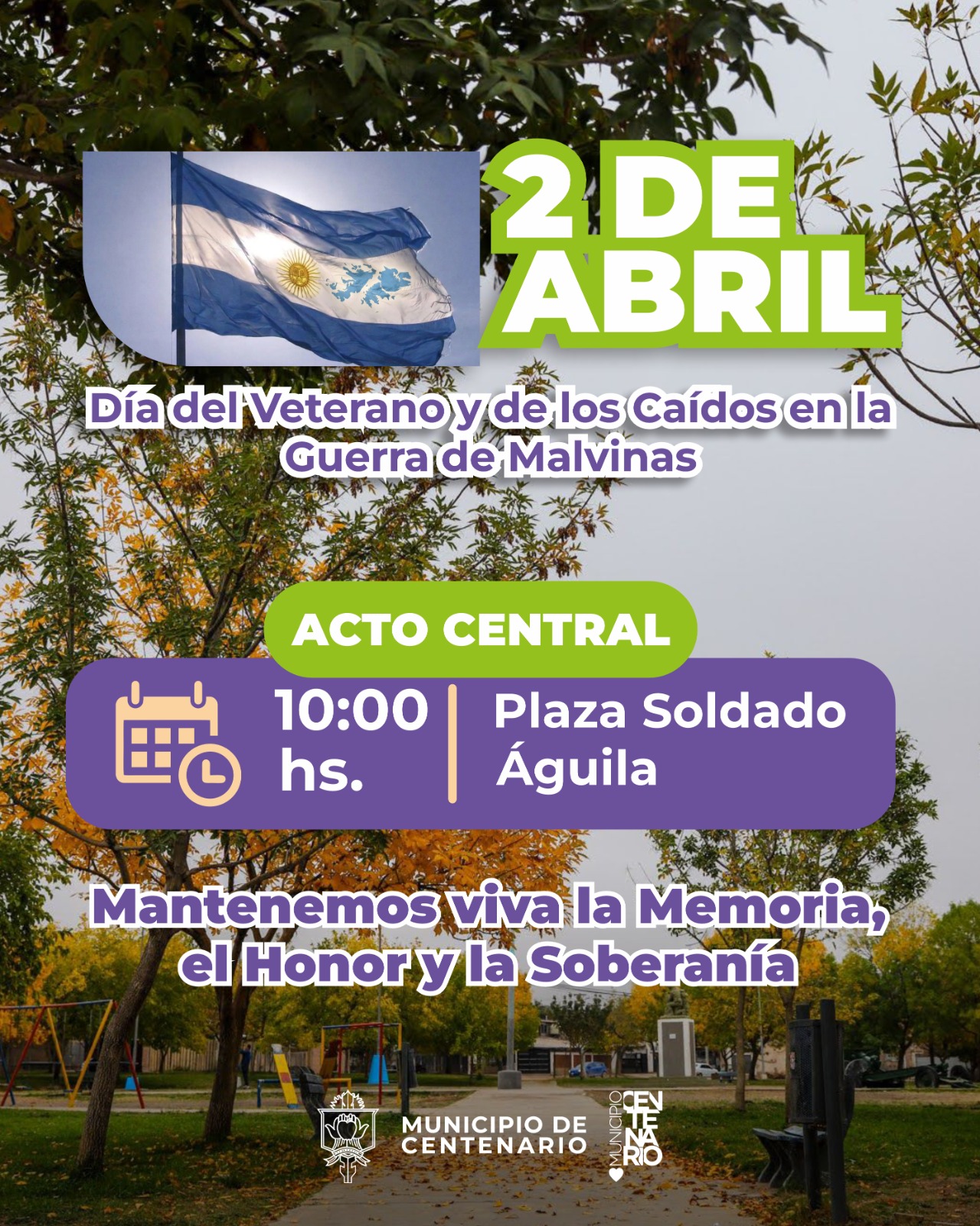 Imagen de CONMEMORACIÓN DEL 2 DE ABRIL: ACTO CENTRAL EN PLAZA SOLDADO ÁGUILA