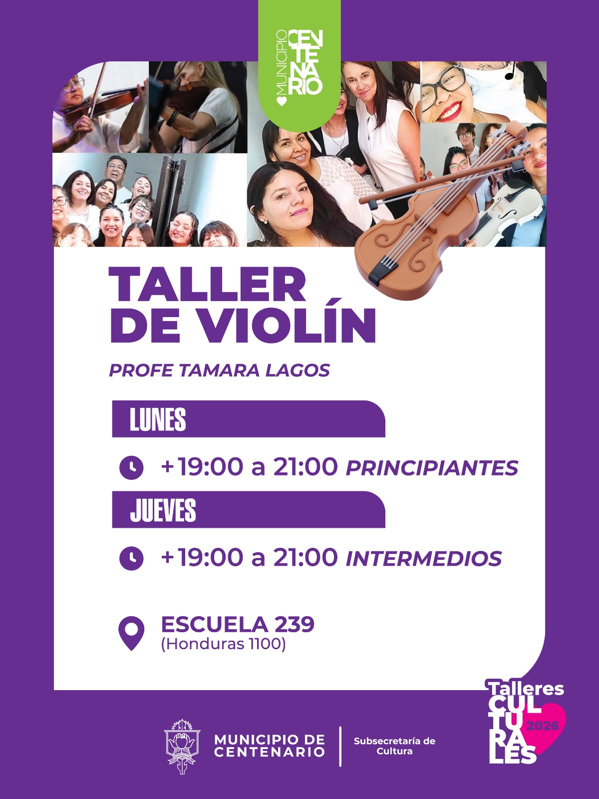Imagen de ÉXITO DE CONVOCATORIA: EL TALLER DE VIOLÍN COMPLETA SUS CUPOS Y ABRE LISTA DE ESPERA