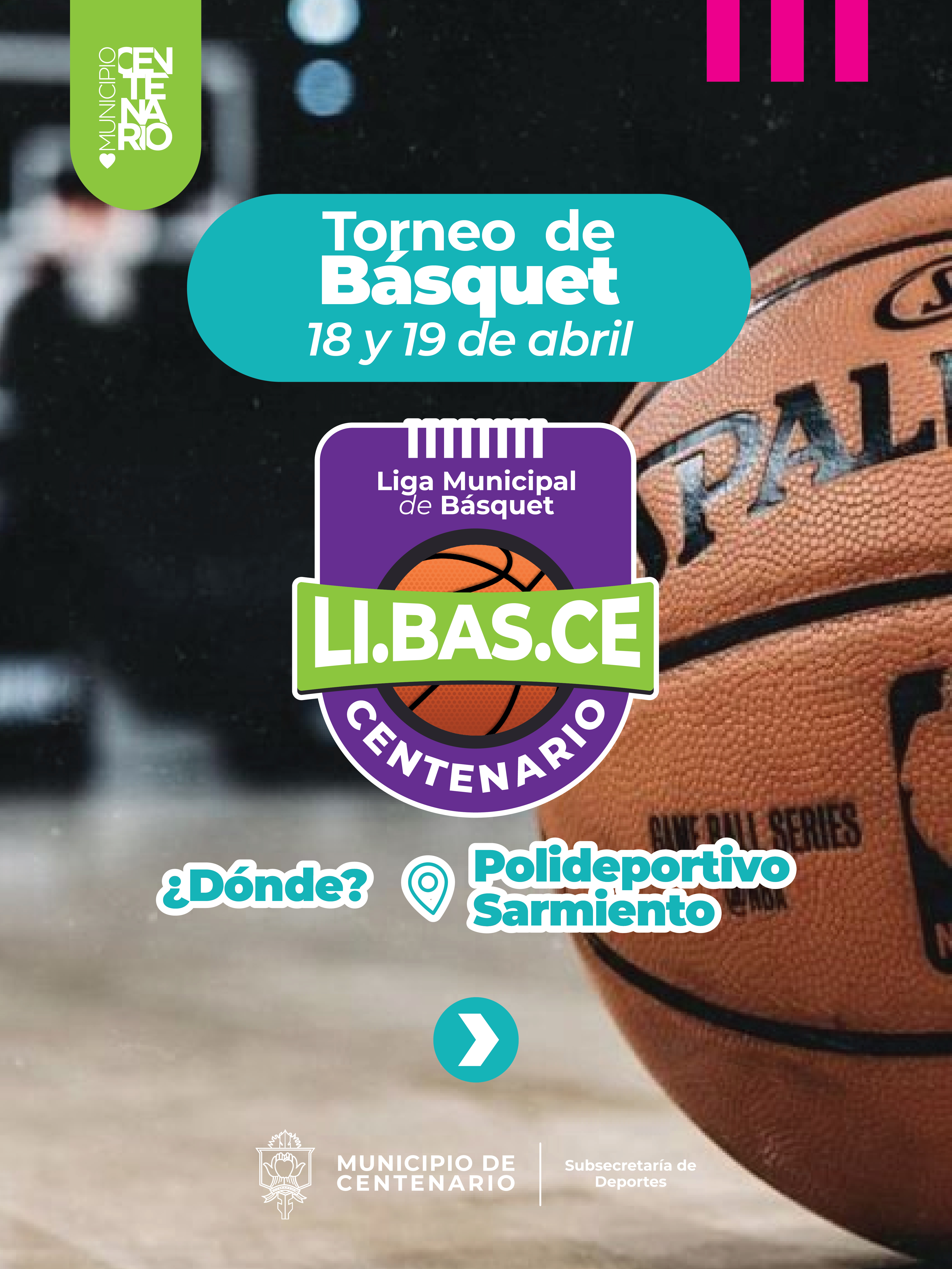 Imagen de TORNEO DE BÁSQUET DE LA LIGA MUNICIPAL SE DISPUTARÁ EN EL POLIDEPORTIVO DE BARRIO SARMIENTO
