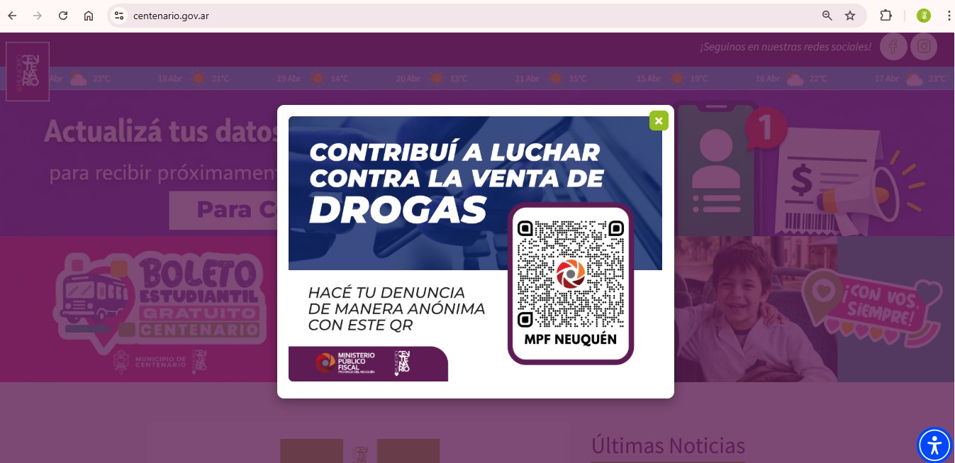 Imagen de EL MUNICIPIO DE CENTENARIO FORTALECE EL ACCESO A LA INFORMACIÓN CON LA RENOVACIÓN DE SU SITIO WEB