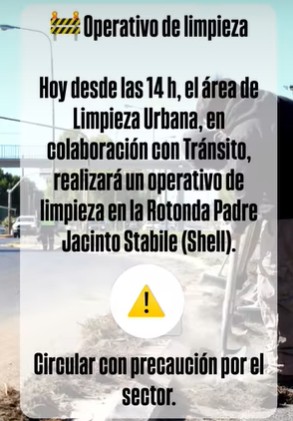 Imagen de OPERATIVO DE LIMPIEZA EN LA ROTONDA PADRE JACINTO STÁBILE